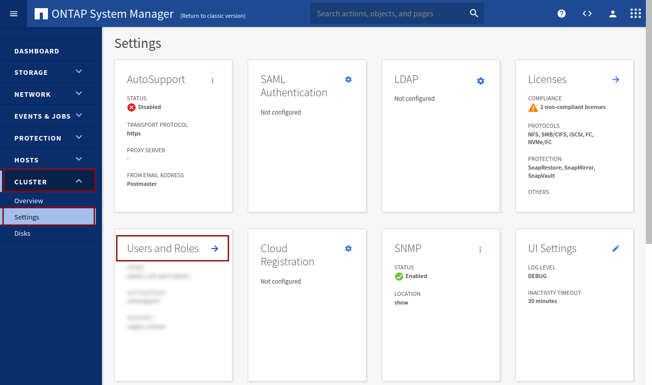 System Manager Settings