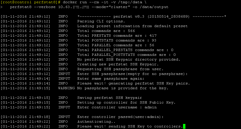 Sample output from containerized perfstat8